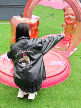 RED CAP GIRL Patch Loose Size PU Leather Jacket